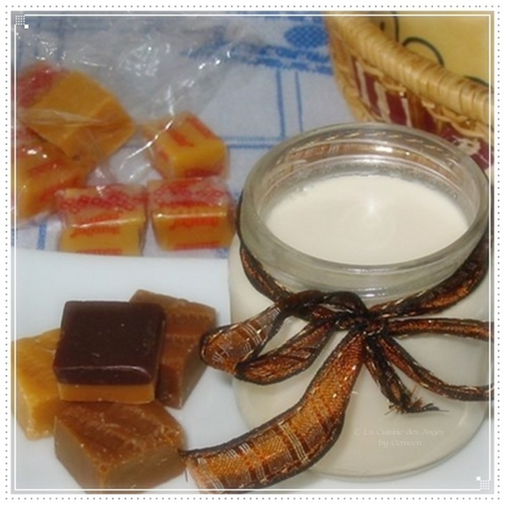Recette de yaourt sucré fait maison arômatisé aux caramels