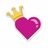 Petit coeur rose avec une couronne icône de la section petites notes d'une recette