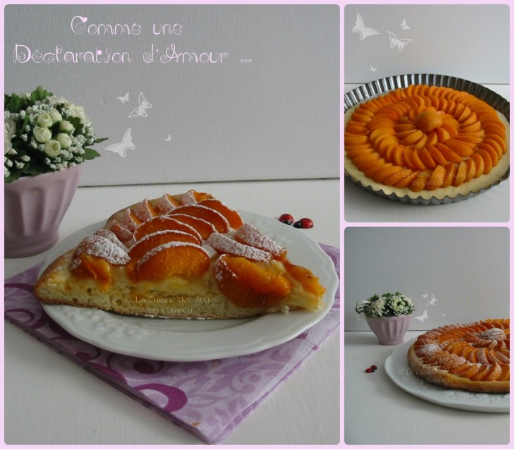 Recette de dessert, tarte fine aux abricots sur pâte briochée levée à la vanille