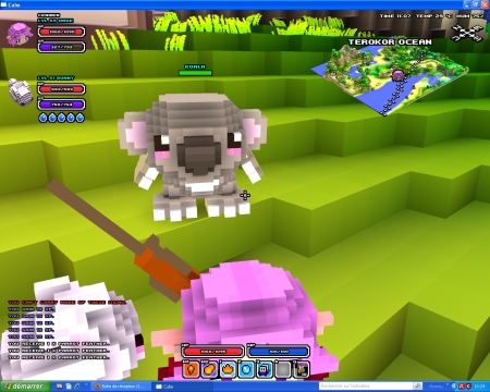 Cube World, personnages du jeu : elfe, koala et tortue